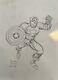 Thomas Tom Scioli Captain America Original Art Sketch. Marvel Godland Kayfabe