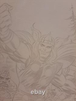 Thor Pencil Sketch By Mike Machlan 12x17 Original Unsigned