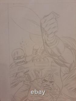 Thor Pencil Sketch By Mike Machlan 12x17 Original Unsigned