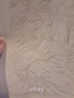 Thor Pencil Sketch By Mike Machlan 12x17 Original Unsigned