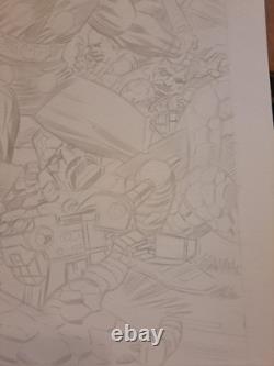 Thor Pencil Sketch By Mike Machlan 12x17 Original Unsigned