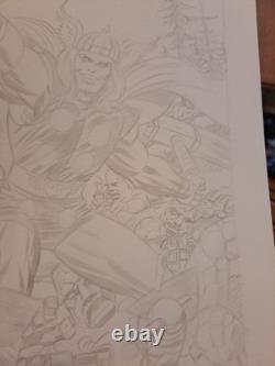 Thor Pencil Sketch By Mike Machlan 12x17 Original Unsigned