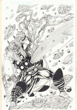 Thor vs. The Silver Surfer Cover Quality Commission Signed art by Ron Wilson