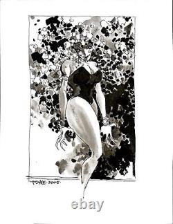 Tim Sale Original Pin Up Art Poison Ivy 5x8 Sketch