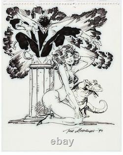 Tom Morgan drawing X-Men Nightcrawler Kitty Pryde Lockjaw original comic art