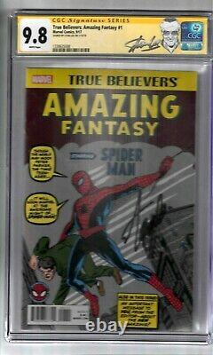 True Believers Amazing Fantasy #1 Signed By Stan Lee Cgc Ss Graded 9.8 Marvel