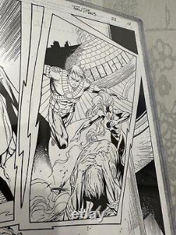 Tyler Kirkham DC Teen Titans #25 Page 10 Original Art & Signed 11x17