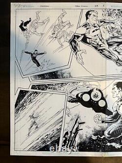 Tyler Kirkham Original Art Double-Page Spread! Teen Titans 28, p2-3. Superboy