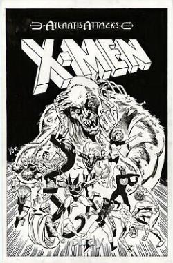 UNCANNY X-MEN ANNUAL #13 Cover RECREATION Original Art by MIKE VOSBURG UNCANNY X-MEN ANNUAL #13 Cover RECREATION Original Art by MIKE VOSBURG
