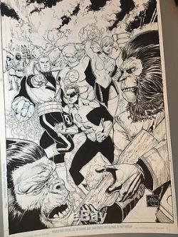 VAN SCIVER GREEN LANTERN VS. PLANET OF THE APES #2 Original COVER ART