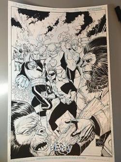 VAN SCIVER GREEN LANTERN VS. PLANET OF THE APES #2 Original COVER ART