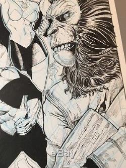 VAN SCIVER GREEN LANTERN VS. PLANET OF THE APES #2 Original COVER ART