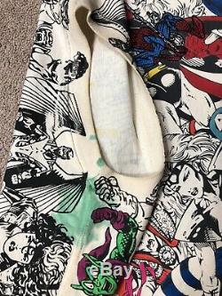 VTG 1993 Marvel All Over Print Baggy T Shirt Comic Art Movie 2 Sided Rap Tee 90s