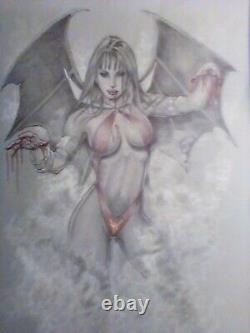 Vampirella original art by Brad Chavarria 2008, 12x17.5 Vampirella's Thirst