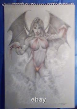 Vampirella original art by Brad Chavarria 2008, 12x17.5 Vampirella's Thirst