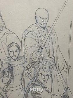 Vintage 2005 Star Wars original Pencil 11 X 17 Comic Art By Ron Lim