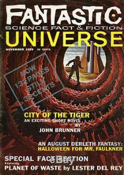 Virgil Finlay Original Art Cover of Fantastic Universe Nov. 1959 15 x 10 3/4
