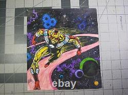 Vtg 1980s original comic art Robb Phipps E-Racer color workup TSR Malibu Comic 1