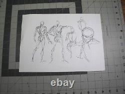 Vtg 1990s original comic art Robb Phipps Captain Beyond concept sketch Alien