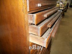 Vtg Antique 18 Drawer Oak Cabinet 4 Art Maps Blueprints Comics Jewelry Papers