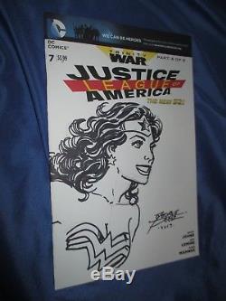 WONDER WOMAN Original Art Sketch by George Perez Justice League JLA