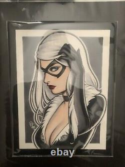 Warren Louw Original Art Black Cat