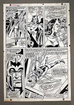 Werner Roth X-men #45 Page #13, page features Magneto, Scarlet Witch, Cyclops