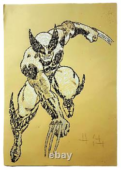 Wolverine Sketch with the word Romita Calligram 11x17