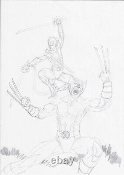 Wolverine and Nightcrawler X-Men vs SHIELD ORIGINAL Comic Art Dana OBERA