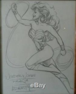 Wonder Woman Adam Hughes signed original pencil drawing from 1989 Justice League