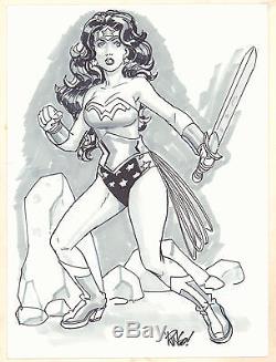 Wonder Woman Copic Marker & Ink Commission Signed art by Mike Wieringo