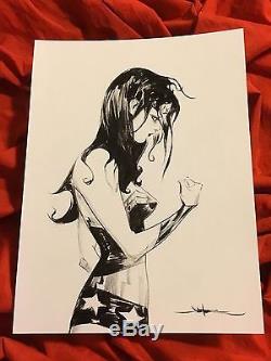 Wonder Woman Diana Prince Gal Gadotoriginal Sketch Artbrushed Inkjae Lee