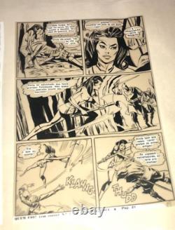 Wonder Woman Fighting Lot DC Comics 3 Published Original Art Work year 1972 rare