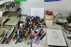 Wonder Woman Ink Pencil Comic Art Drawing Sketch Illustration Sign COA 8.5x11