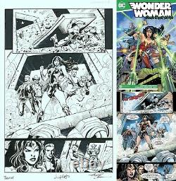 Wonder Woman Original Art Splash Page SIGNED X3 Amanda Conner Jimmy Palmiotti ++