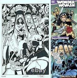 Wonder Woman Original Art Splash Page SIGNED X3 Amanda Conner Jimmy Palmiotti ++