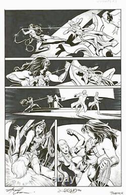 Wonder Woman Original Comic Art Page SIGNED X3 Amanda Conner Jimmy Palmiotti ++