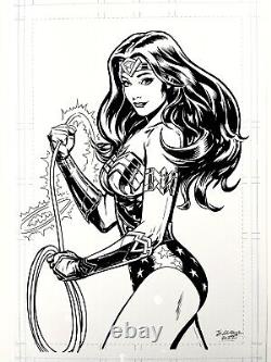 Wonder Woman Pinup Original Comic Art by Josh George 11x17