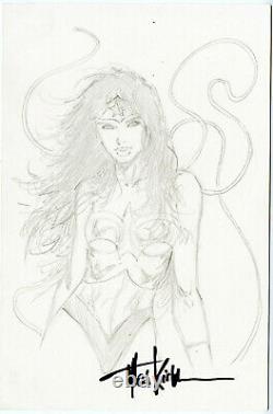 Wonder Woman original art Sketch by Tyler Kirkham, 7x10, fine Pencils