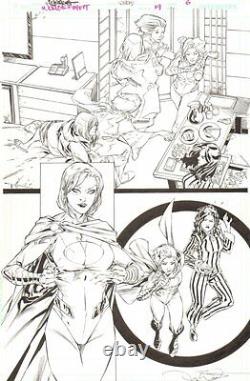 Worlds' Finest #19 p. 6 Great Power Girl 2014 Signed art by RB Silva