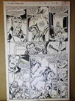 X-Men Adventures 13 ART PAGE Wolverine, Bishop, Forge 1993 Original Pencil & Ink