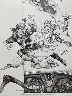 Xmen longshot spiral mojo original Comic Art Illustration Paul Harmon