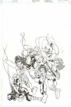 Young Justice #45 Cover Doomsboy, Secret, Empress 2002 art by Humberto Ramos